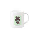 KERUKERU.のpyonko blackマグ Mug :right side of the handle