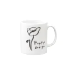 ひなげし商店のPoppy design 黒ライン Mug :right side of the handle