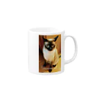 Siamese cat シャムのSiamese cat シャム猫 Mug :right side of the handle