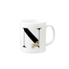 ZOOKISSのイニシャルマグカップ　【N】 Mug :right side of the handle
