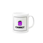 小鬼のCANNOT 枠付き Mug :right side of the handle