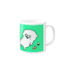 TAMAPEのしらたまねこお腹いっぱい Mug :right side of the handle