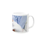 ๑ tomo jooooonai ๑のひょっこり満足猫 Mug :right side of the handle