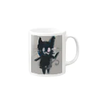 メタルレッドSHOPのくろねこ Mug :right side of the handle