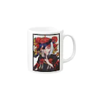 おやつマンの花札モチーフ 和風な女の子 Mug :right side of the handle