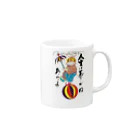 マダム・タカコshop　(byジャズ ビレバン)の人生は玉のりだね Mug :right side of the handle