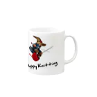 ニットウィザードのHappy Knitting マグカップ Mug :right side of the handle