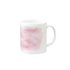 どうぶつの水彩画店のcolor ピンク Mug :right side of the handle