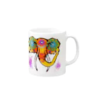 I-Asis-D SHOPのエレファントイラスト Mug :right side of the handle