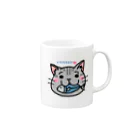 猫丸堂【ねこまるどう】のゆるにゃんこ(サバトラ) Mug :right side of the handle