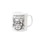 立花朝人オフィシャルグッズのドラムセット白黒Ｉは赤 Mug :right side of the handle