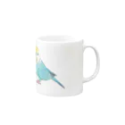 まめるりはことりのセキセイインコ　ちょこんとせきせいんこーず【まめるりはことり】 Mug :right side of the handle