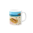 らぴの堂のHotdog on the Beach Mug :right side of the handle