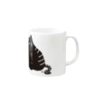 本田しずまるの絵のグッズのトラネコ・黒・大 Mug :right side of the handle