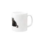 本田しずまるの絵のグッズのトラネコ・黒・小 Mug :right side of the handle