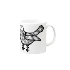 illust_designs_labの疫病退散！版画風のヨゲンノトリのイラスト Mug :right side of the handle