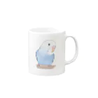 まめるりはことりのおしゃまな止まり木セキセイインコちゃん【まめるりはことり】 Mug :right side of the handle