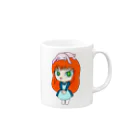 紫キャベツのウサギを被った女の子 Mug :right side of the handle