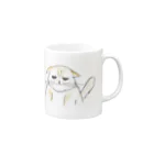 丸太猫のふてぶてしい顔の猫のつがい Mug :right side of the handle