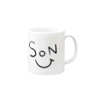 山口県タベスタグラムの仲良し家族。【son】 Mug :right side of the handle