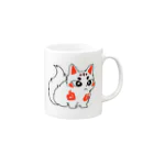 メカBooのちび白狐たん Mug :right side of the handle