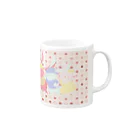 白桃の７匹のうさぎ Mug :right side of the handle