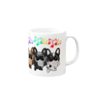 揺れるブヒ犬 Wiggly Pooch の踊るフレブル隊 Mug :right side of the handle