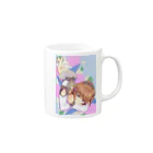 花信風のお店の青い花と女の子 Mug :right side of the handle