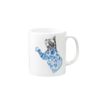 TRAVA design SHOPの猫トライバル×青空 Mug :right side of the handle