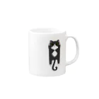 ゆにまるのねこのばし選手権 エントリーNo.4 ハチワレ猫 Mug :right side of the handle