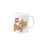 tomo funaのI ♥ 柴犬 Mug :right side of the handle