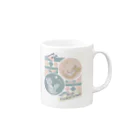 オオカミとエゾクロちゃんSHOPのオオカミとエゾクロちゃん 幾何学 Mug :right side of the handle