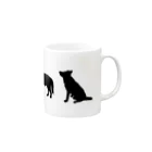 WORLD WOLFの走り出すシルエット狼 Mug :right side of the handle