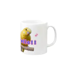 ぴーよこまる（セキセイインコ）のまるのこんにちは♪ Mug :right side of the handle