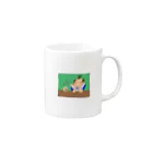 全ヅラ連の全ヅラ連　コーヒーの夢をみる子 Mug :right side of the handle