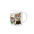 りあろーずのやんちゃなおサル＆関西弁さる水玉マグ Mug :right side of the handle