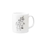 ねこかめのお店のネコチヤンとわんわんお(中身なし) Mug :right side of the handle