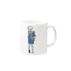 HAIDY's SHOPの妖怪 自己満ち足り Blue Mug :right side of the handle