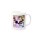 ジャージ牛乳のもも×くみ Mug :right side of the handle