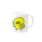 ぴよたそ商店のねぎと鍋のふたを持ったひよこ Mug :right side of the handle