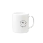 ten の怒っているフワフワの犬 Mug :right side of the handle