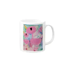 oekakiのオエカキ_ Flamingo Mug :right side of the handle