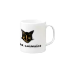 ラヴアニマルズのねこのぽーちゃん　動物救済プロジェクト Mug :right side of the handle