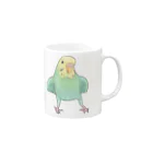 まめるりはことりの可愛いセキセイインコのミントちゃん【まめるりはことり】 Mug :right side of the handle