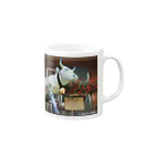 poco a pocoの青い目の牛さん Mug :right side of the handle