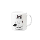 小鳥と映画館のラグドール ゴージャスな猫 Mug :right side of the handle