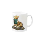 犬グッズの店しえるぶるーのマフラー犬　コーギー Mug :right side of the handle