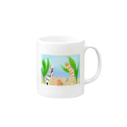 Lily bird（リリーバード）のニシキ・チンアナゴの中に迷いこんだ忍者スリスリくん Mug :right side of the handle