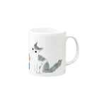 保護猫活動の支援のためのグッズ制作のサバしろ Mug :right side of the handle