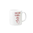 ITSUMItalkstoreのdear girl, red logo マグカップの取っ手の右面